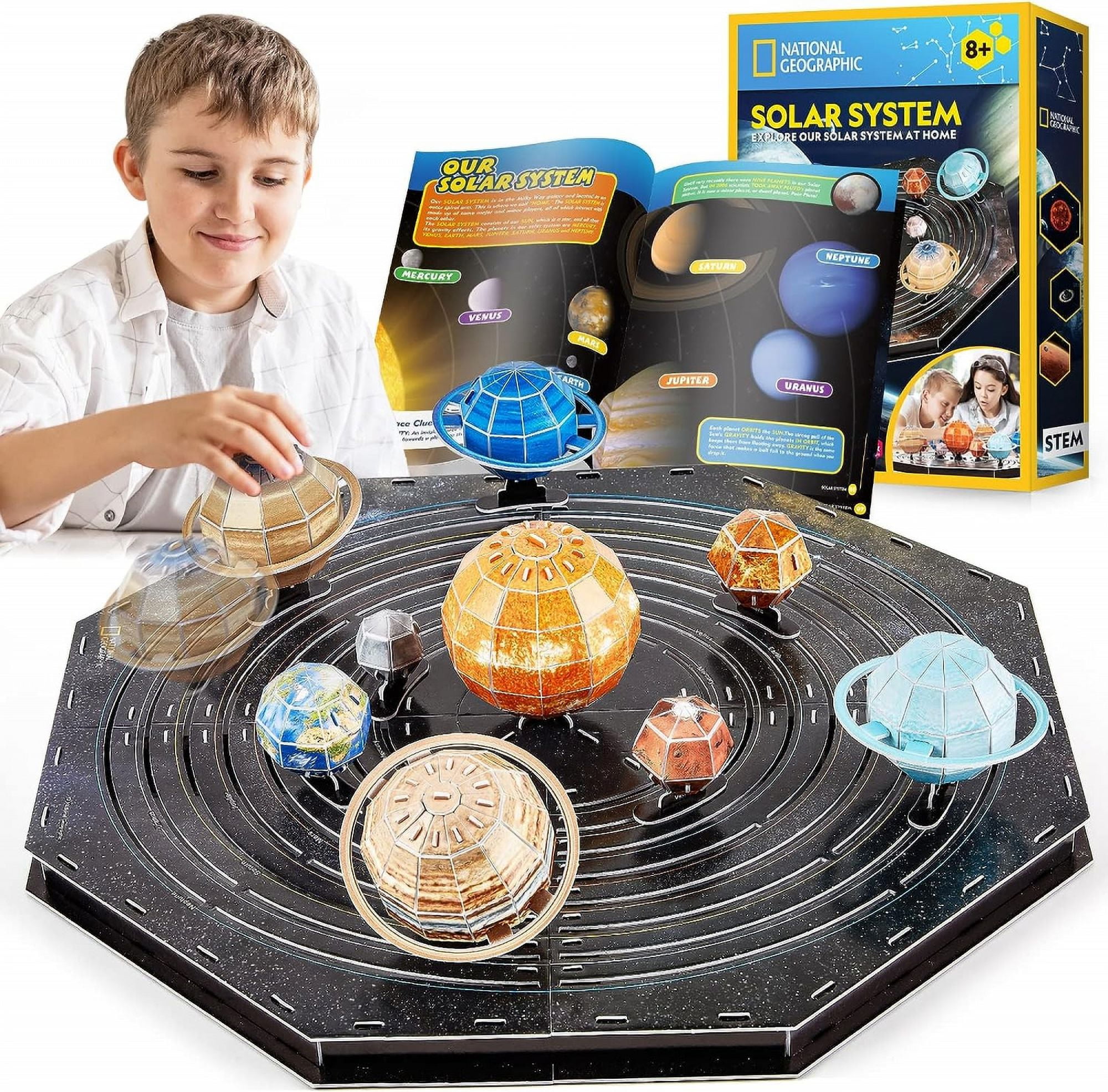 ONXE National Geographic Movable Solar System for Kids STEM Toys Solar  System Project Kit National Geographic 3D Puzzles for Kids Science Kit,  Arts Crafts for Kids Ages 8-12 Toys 