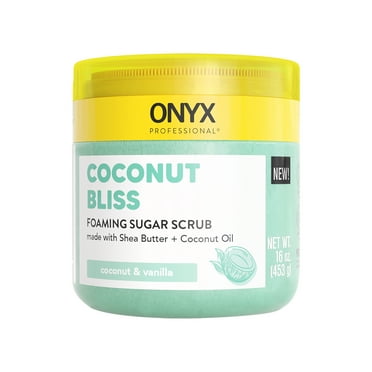 ONYX Professional Foaming Body Scrub with Scrubber, Coconut Bliss, All Skin Types,16 oz