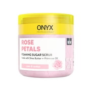 ONYX Professional Foaming Body Scrub with Scrubber, Rose Petals, All Skin Types,16 oz