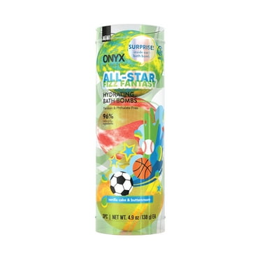 ONYX Professional Kids Hydrating Bath Bombs, All-Star Fizz Fantasy, 3PC, Vanilla Cake & Buttercream, 4.9 oz