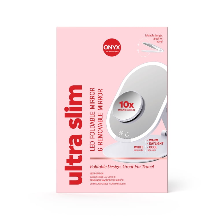 ONYX Professional Ultra Slim LED Foldable Mirror - Walmart.com