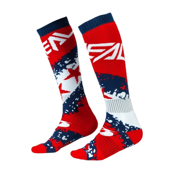 ONeal Pro Mx Stars Socks (OSFM, Red/Blue/White)