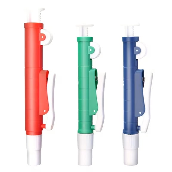 ONiLAB Pipette Pump Set - 3 Sizes (0.07oz Blue, 0.34oz Green, 0.85oz Red) for Plastic & Glass Pipettes