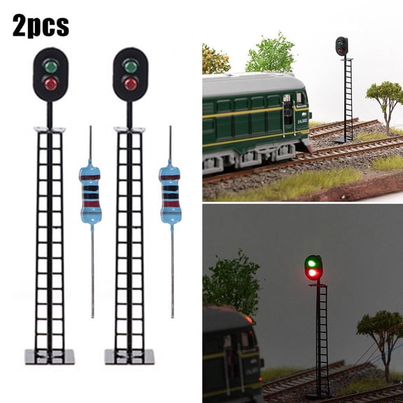 OO Gauge 2-Aspect Light Signal Red Green 3/12V DC Pre-Wired Sand Table Model Train Scenery Street Accessories