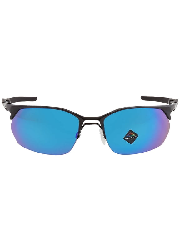 Sunglasses for Men - OO4145 Wire Tap 2.0 Rectangular Sunglasses with Oakley PRIZM Lenses - Satin Black/PRIZM Sapphire - Size 60