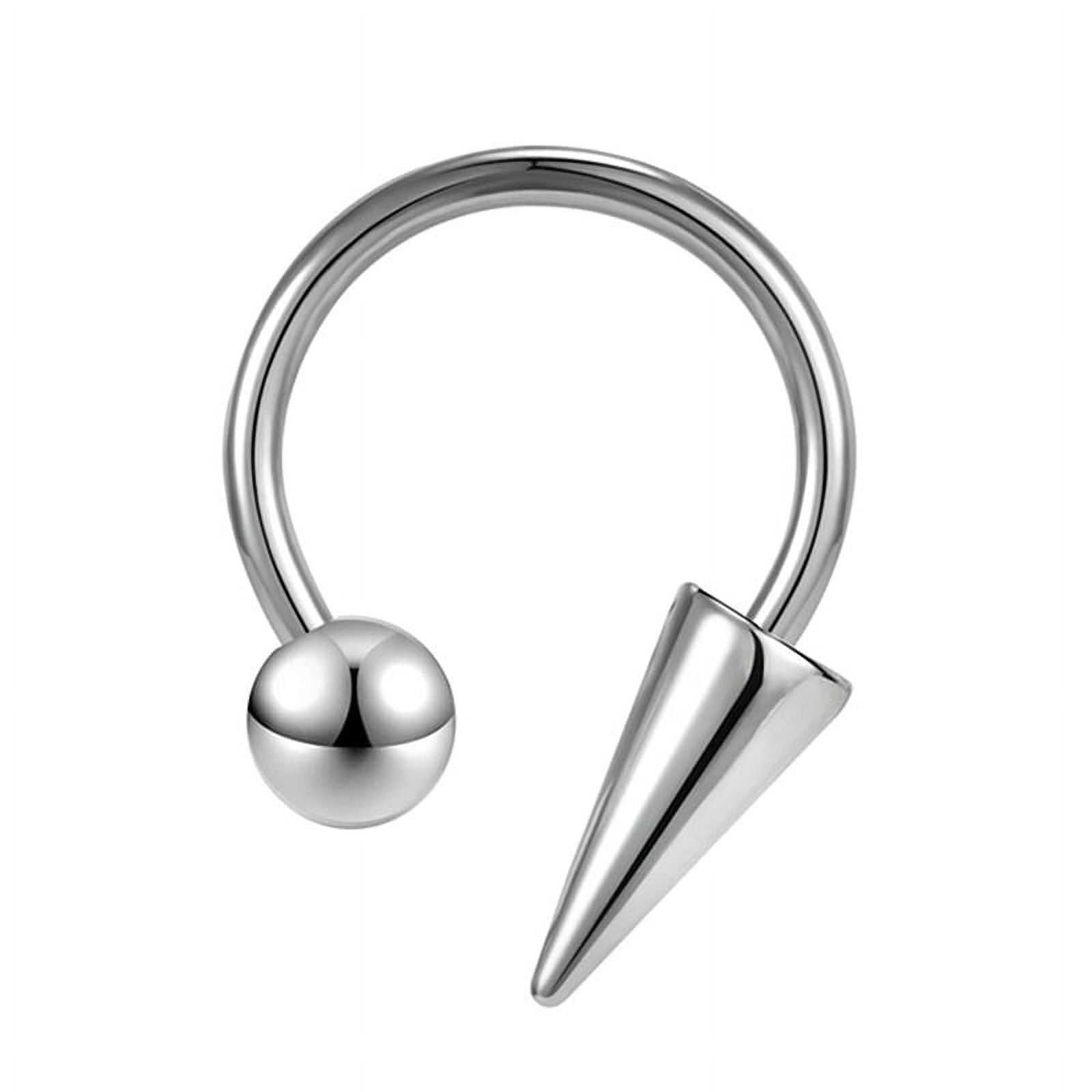 3-Pack 16g Stainless Steel Septum Rings – Spike Cone Ear Lip Piercing Jewelry – Silver & Black