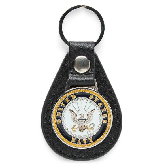 OODA U.S. Navy Leather Keychain - Black