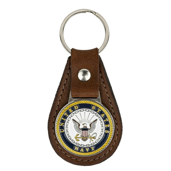OODA U.S. Navy Leather Keychain - Brown