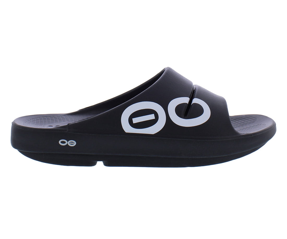 OOFOS OOahh Sport Slide Unisex Shoes Size 12, Color:‎ Black/White Men main image 4