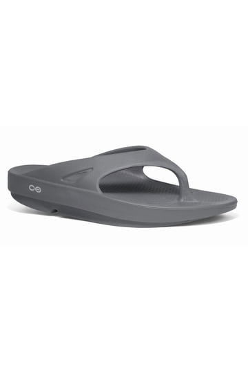 OOFOS Mens Size 13 Gray Sandals Slides Flip Flops Thong Beach Oofos Sport Flex main image 2