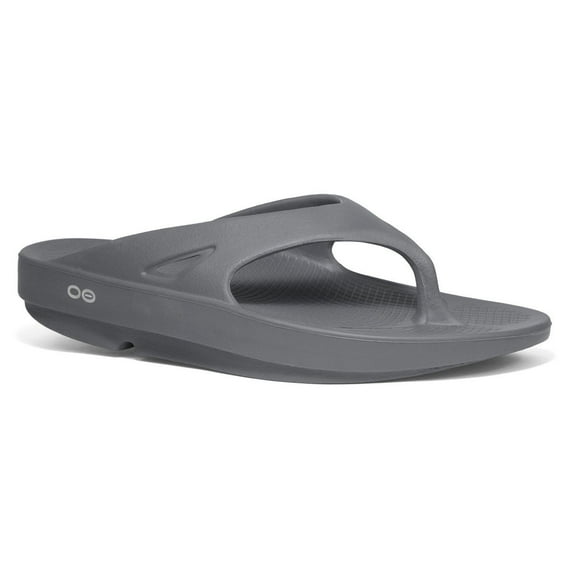 OOFOS 1000SLATE: Unisex Original Thong Grey Flip Flop Sandals (14 B(M) US Women / 12 D(M) US Men)