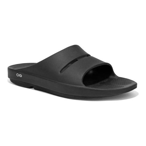 入園入学祝い Slide Sport Textured Mens OOFOS Sandals, Black Model, Ooahh 靴