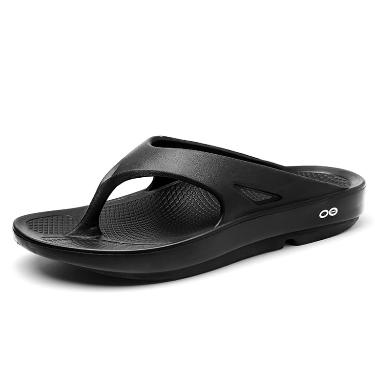 Oofos Mens Oolala Black Sport Recovery Slip On Flip Flop Sandal Men 10 Women 12 OOFOS OOLala Shiny Black Recovery Sandals Women Size 9 | eBay main image 4