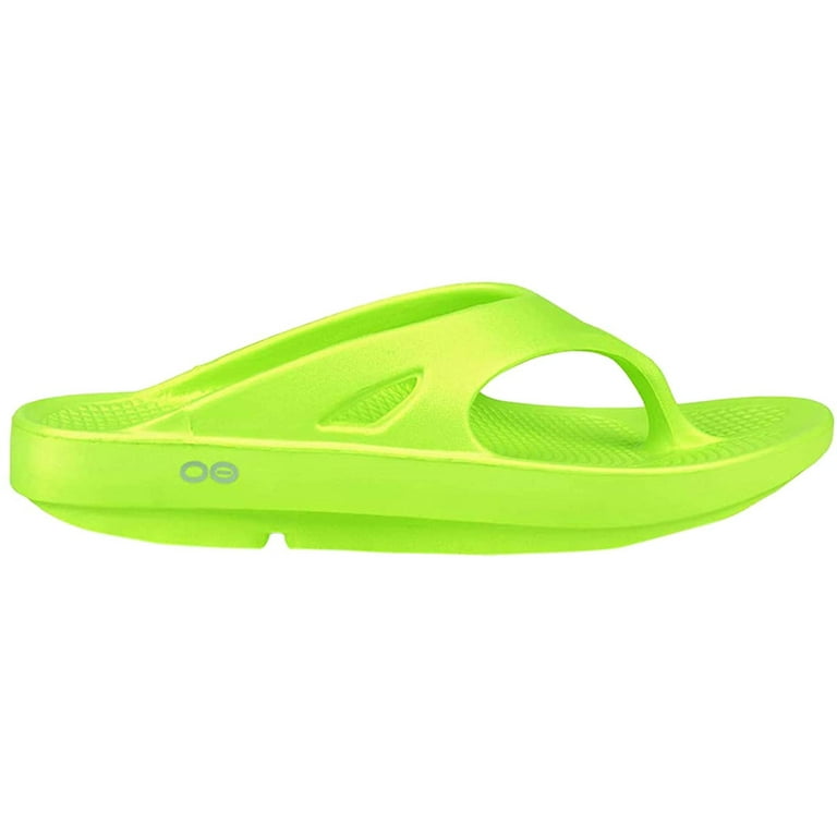 OOFOS Unisex Original Thong Flip Flop Sandal Citron M7 W9