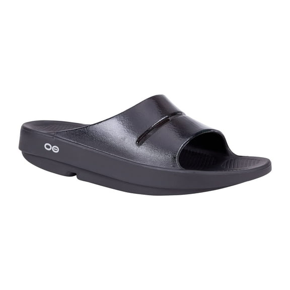 OOFOS - Women's OOahh Luxe - Post Exercise Active Sport Recovery Slide Sandal - Black - W5