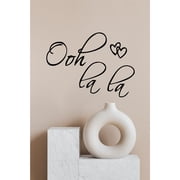 OOH LA LA Paris France Hearts Love Quote Vinyl Wall Decal - Removable Peel & Stick Art for Home, Bedroom, Office D cor - French-Inspired Romantic Wall Sticker & Chic Parisian D cor