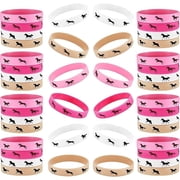 OOINQQ 24 Pieces Horse Party Gifts Rubber Bracelets Derby Day Bracelets Silicone Wristbands for Horse Lovers Birthday Party Gifts Favors Supplies