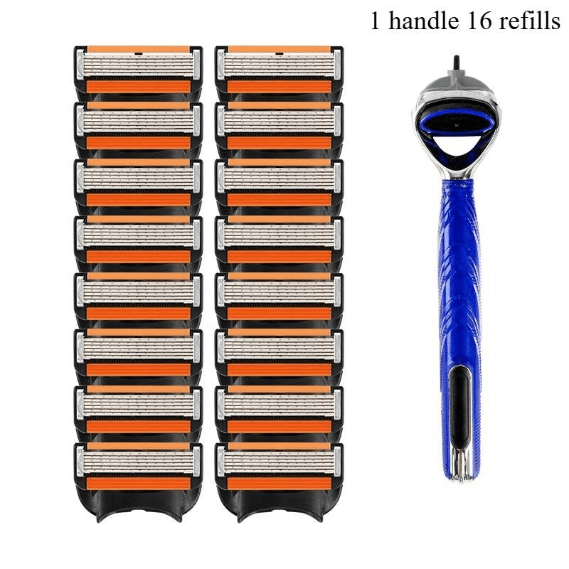 Walmart Razor On Rode OOINQQ 6-Blade Men’s Razor with 16 Refill Cartridges – Ergonomic Design ...