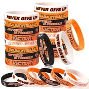 OOINQQ Basketball Silicone Bracelet Gifts Bulk Basketball Party Favor Motivational Rubber Wristband Inspirational Rubber Bracelet Gift for Club Team Awards Gifts