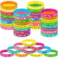 thumbnail image 1 of OOINQQ Bible Verse Bracelets for Kids Christian Scripture Bracelets Jesus Wristband Religious Motivational Valentine School Gifts Classroom Prizes, 1 of 4