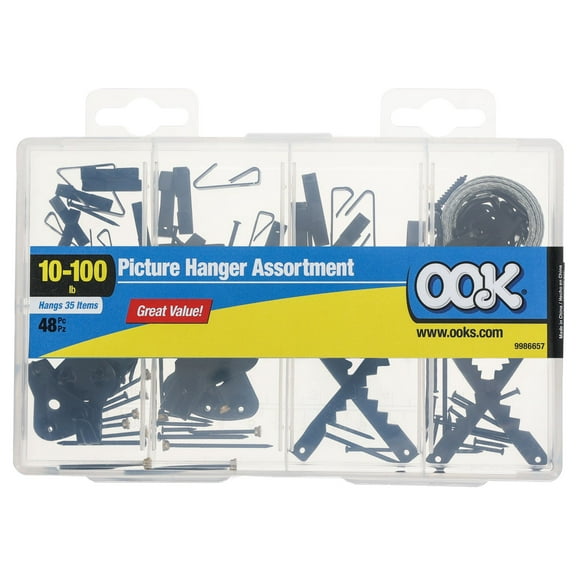 OOK 48 Piece Picture Hanging Kit, Steel, Black, 10-100 lb