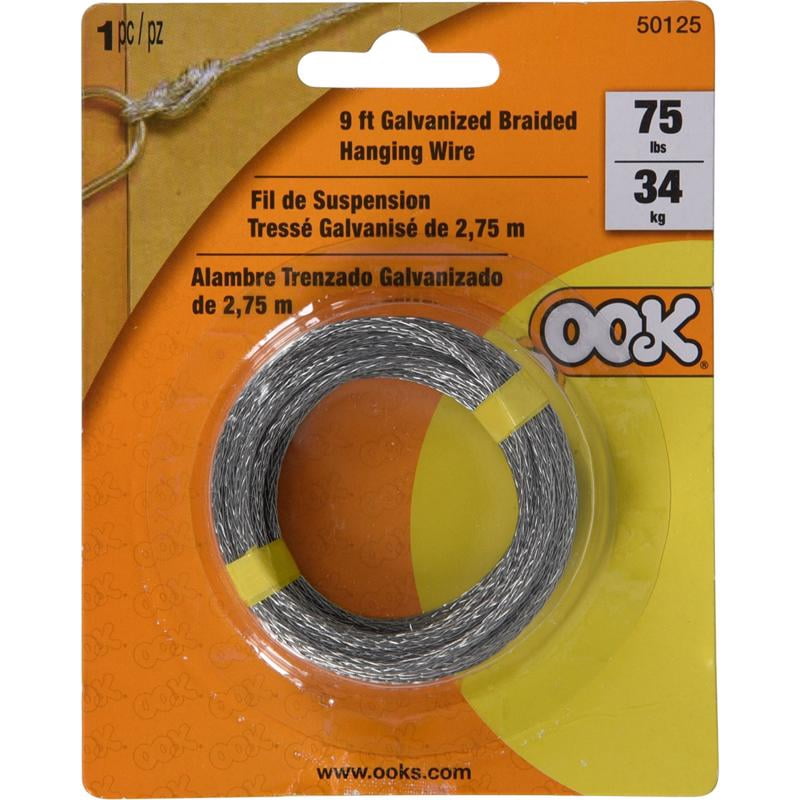HILLMAN OOK 9 ft. L Galvanized Steel 6 Ga. Picture Hanging Cord