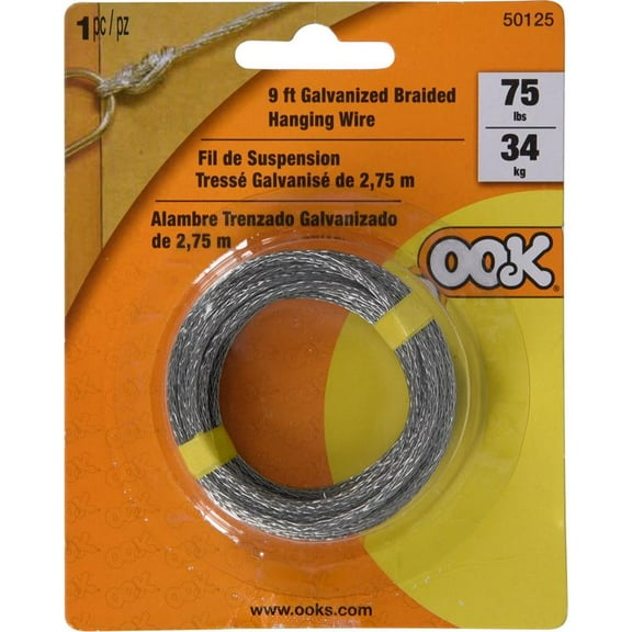 OOK 9 ft. L Galvanized Steel 6 Ga. Picture Hanging Cord