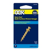 Ook Picture Hangers, Bore-fast Multi-Surface, 100 lbs, for Drywall Plaster Wood, Steel, Brass, Gold, 12 pack