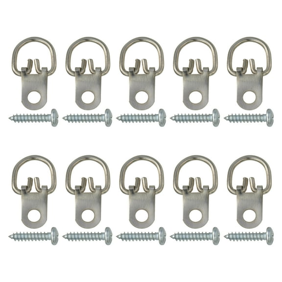 Ook ReadyScrew Silver D-Ring Hanger 20 lb. 10 pc.