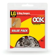 OOK D-Ring Hangers, Steel, Large, 60lbs, Mirror and Artwork Hangers, 10 Pieces
