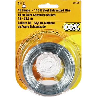 OOK Galvanized Steel Hanging Wire, 110FT, 25 LB, 1 Piece