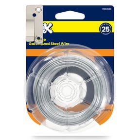 Ook Hanging Wire, 110 ft, 25 lbs, 18 Gauge Wire,, Galvanized Steel, Silver