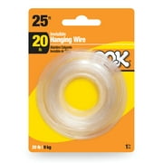 Ook Nylon Invisible Hobby Wire, DIY Hanging Wire, 25 ft, 20 lbs, Clear