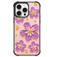 thumbnail image 1 of OOK Oil Painting Flower Phone Case for iPhone 15 Pro Max, Cute Retro Colorful Floral Pattern Stylish Protective Bumper Case for Girls Women, Purple & Pink, 1 of 5