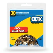 OOK Picture Hangers, Value Pack, 30 Pound Capacity, 40 Pieces