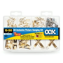 Ook Professional Picture Hanging Kit, ReadyNail, 1-100 lbs, Steel, Brass, Gold, 48 pack