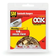 OOK ReadyNail, Sawtooth Picture Hanger, Mirror Hanger, Steel, Gold Finish
