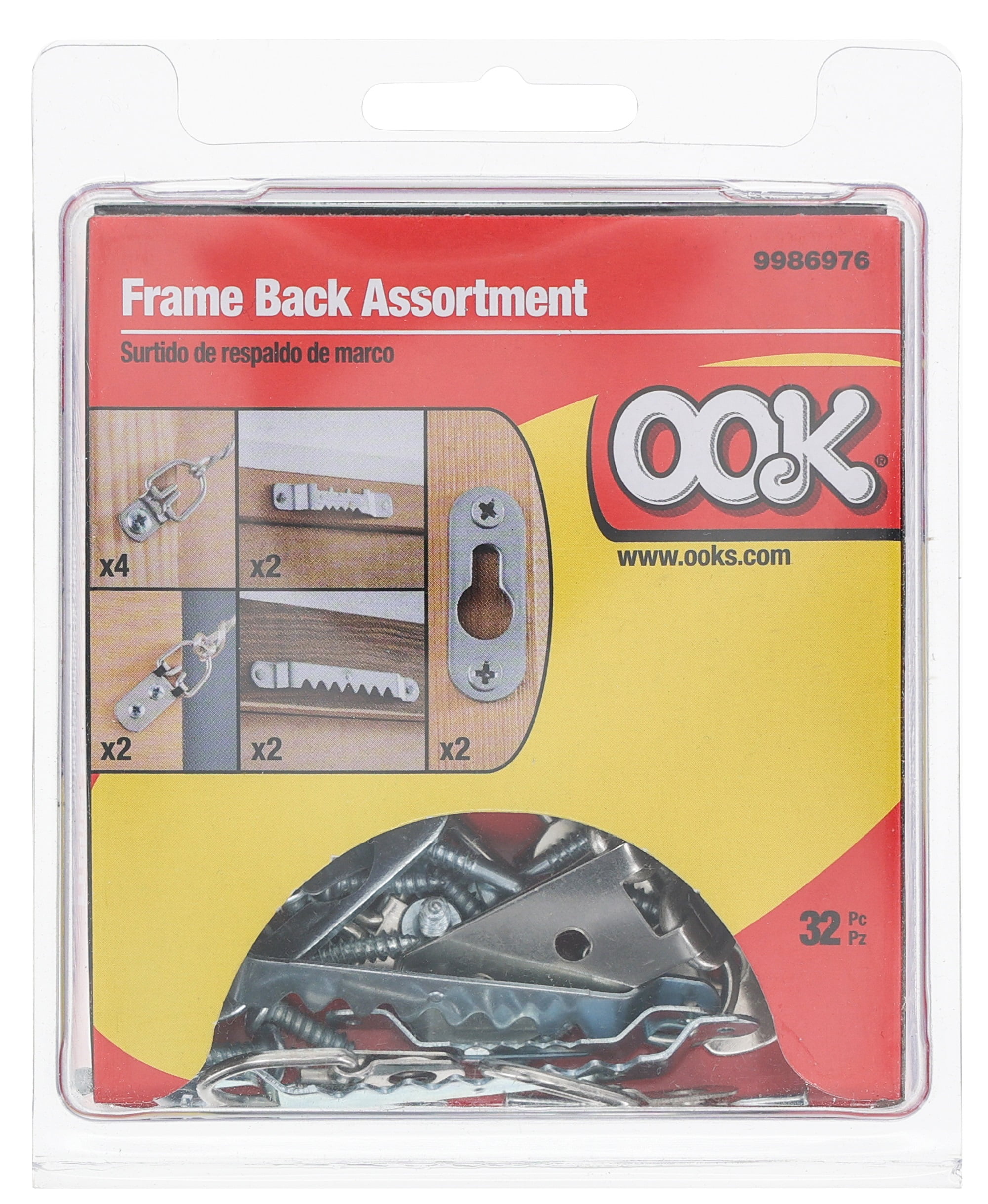 OOK Zinc Ring Hanger and Frame Back Kit, Steel (100 lb) 32 Pieces