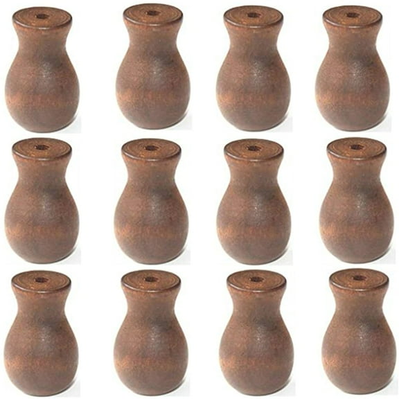 OOKWE 12Pcs Window Blind Wood Cord Knobs Vase Shape Wood Cord Tassel/Drops Replacement