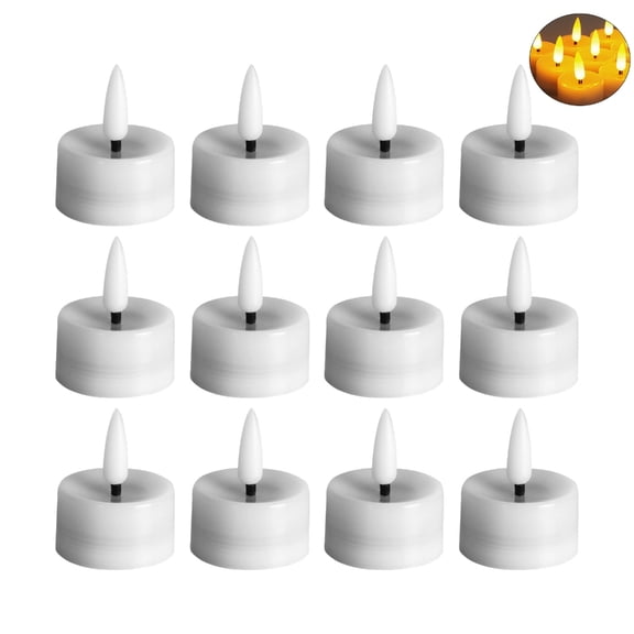 OOKWE 12pcs Mini LED Tea Lights Battery Operated Tealight Flameless Candle for Wedding