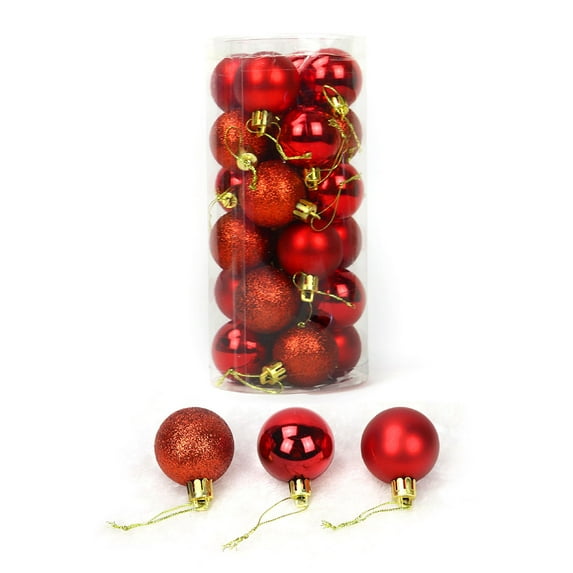 OOKWE 24 Pieces 4/6/8cm Glitter Christmas Shatterproof Ball Baubles Ornaments Multicolor Xmas Tree Decoration Hanging Pendants for Holiday Wedding Party
