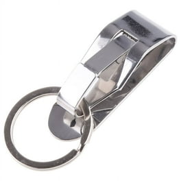 Stainless Steel Keyring Security Clip On Heavy Duty Belt Key Clip Belt Keychain 2 Detachable Keyrings Belt Key Holder