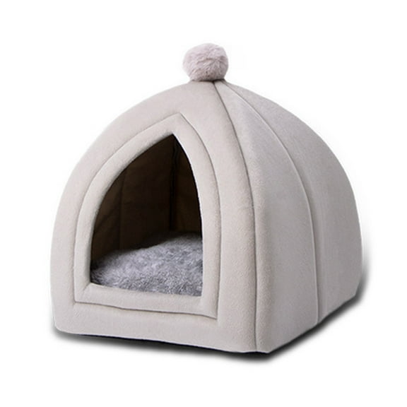 OOKWE Cat Bed for Indoor Cats Small Dog Warm Bed House Washable Puppy Tent Bed Kitten Cave Hut Removable Cushion 3 Sizes