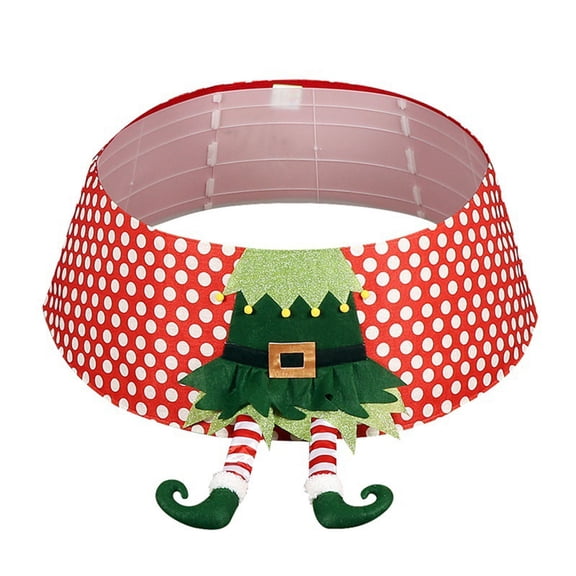 OOKWE Christmas Tree Collar 30 Inch Elf Feet Xmas Tree Skirt Ring Bottom Base Cover Indoor Outdoor Winter New Year Decoration