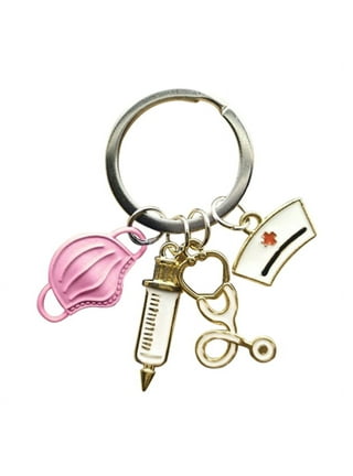 Gibleitz Nurse Bulk Keychain Keyring 30PCS Different Medical Keychains 2D  PVC Backpack Keychain Cute Key Chain for Nurses Week Gift