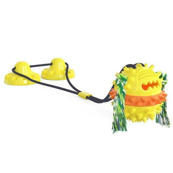 OOKWE Dog Interactive with Suction Push TPR Ball Toys with Rope Powerful Training Ball