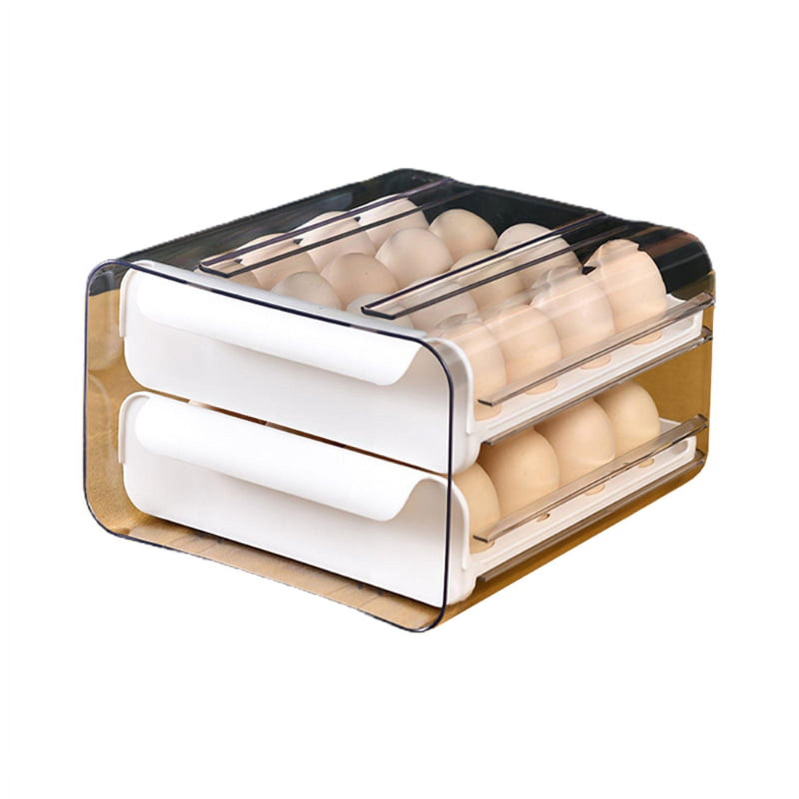 OOKWE Double-layer 32 Grid Refrigerator Egg Holder Box Storage Food Savers Space Tray
