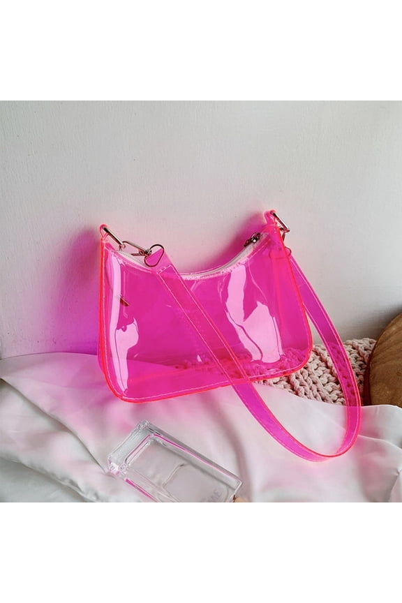 Fashion Vintage Ladies Solid Color Clear Underarm Bag Casual Women Hobos Handbags Purse Cell Phone Shoulder Bag