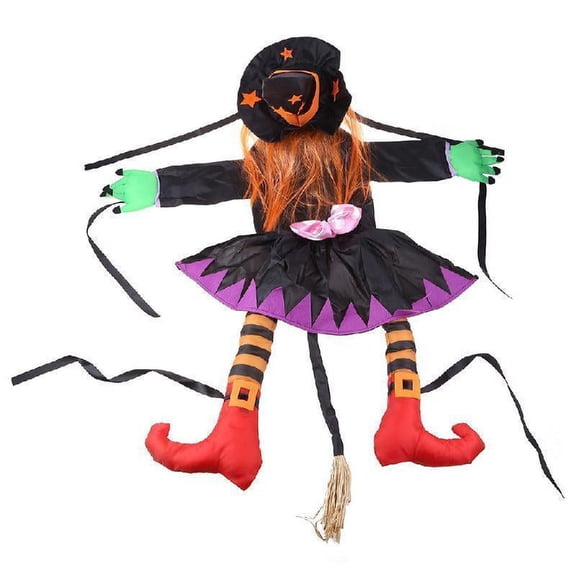 OOKWE Halloween Decoration Crashing Witch into Tree Props Outdoor Garden Yard Ornament