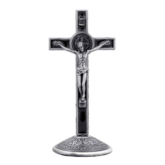 OOKWE Holy Table Cross Jesus Christ on the Stand Christian Church Relics Figurines Catholic Antique Home Decoration